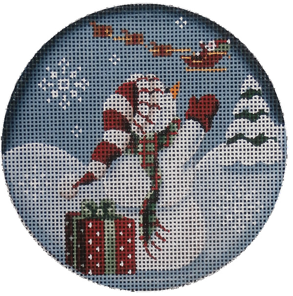 Bye Bye Hand Painted Christmas Ornament Canvas from Rebecca Wood