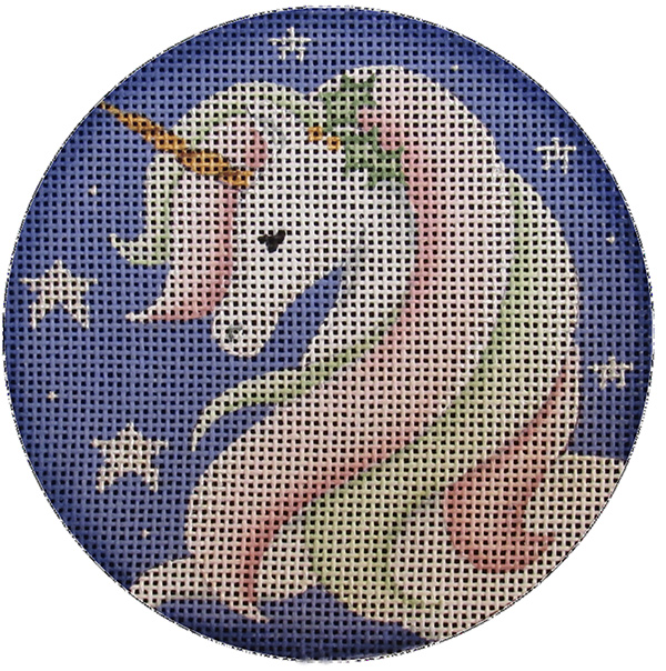 She Unicorn Hand Painted Christmas Ornament Canvas from Rebecca Wood