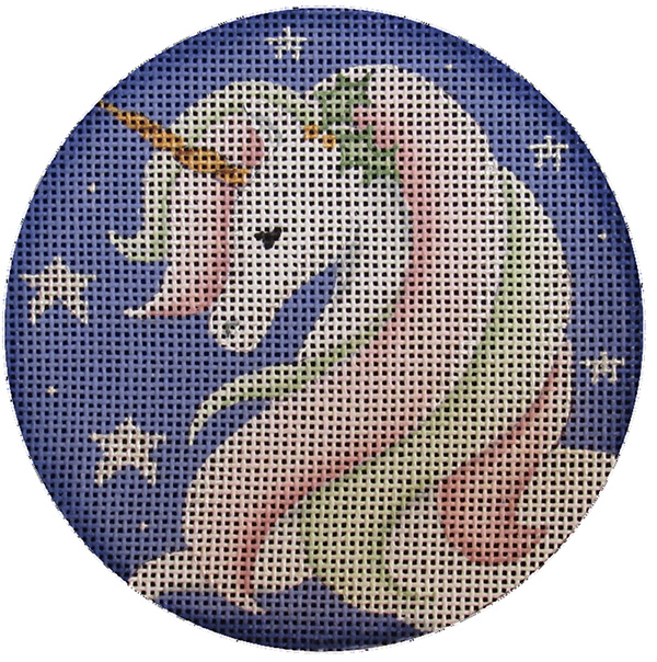 He Unicorn Hand Painted Christmas Ornament Canvas from Rebecca Wood
