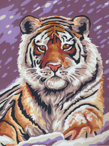 Royal Paris Tiger in the Snow Needlepoint Canvas
