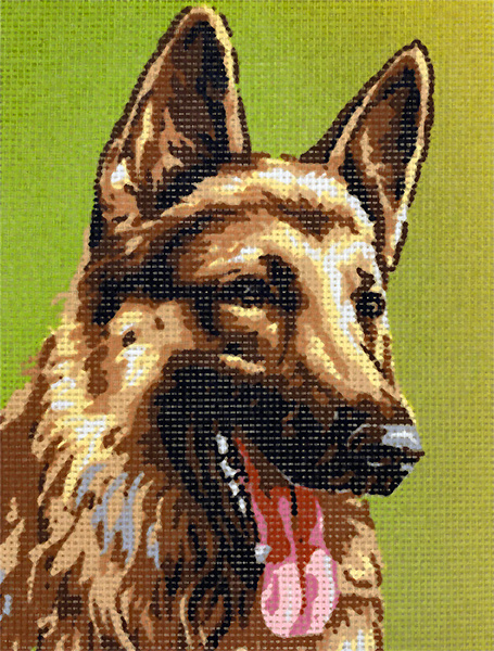 Royal Paris German Shepherd Portrait Needlepoint Canvas or Kit