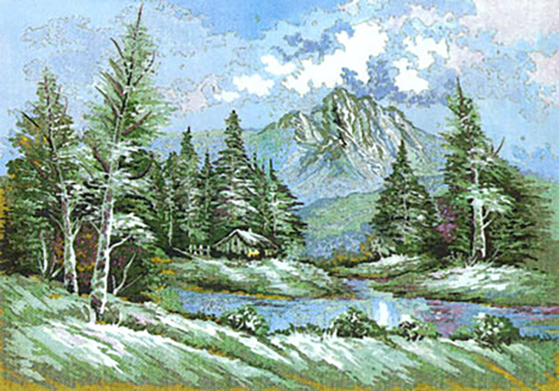 The Mountain Home  - Collection d'Art Needlepoint Canvas