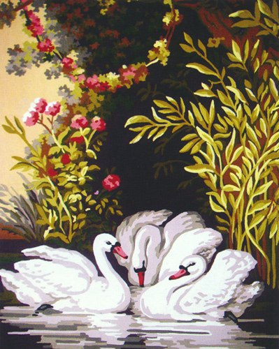 Three Swans  - Collection d'Art Needlepoint Canvas