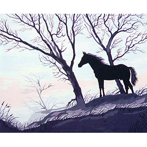 Stallion Silhouette  - Collection d'Art Needlepoint Canvas