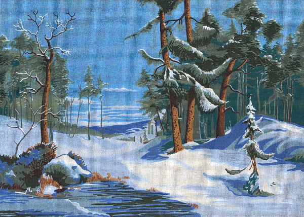 Winter on the Stream - Collection d'Art Needlepoint Canvas