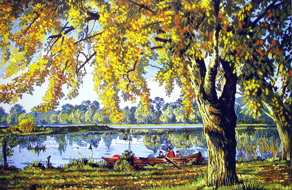 River Scene  - Collection d'Art Needlepoint Canvas