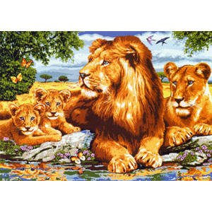 The Lion Pride  - Collection d'Art Needlepoint Canvas