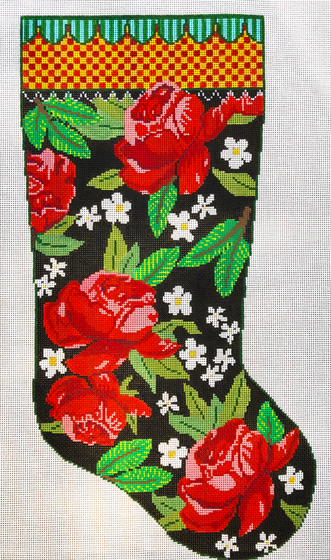 Goldie Hand Painted Christmas Stocking Canvas