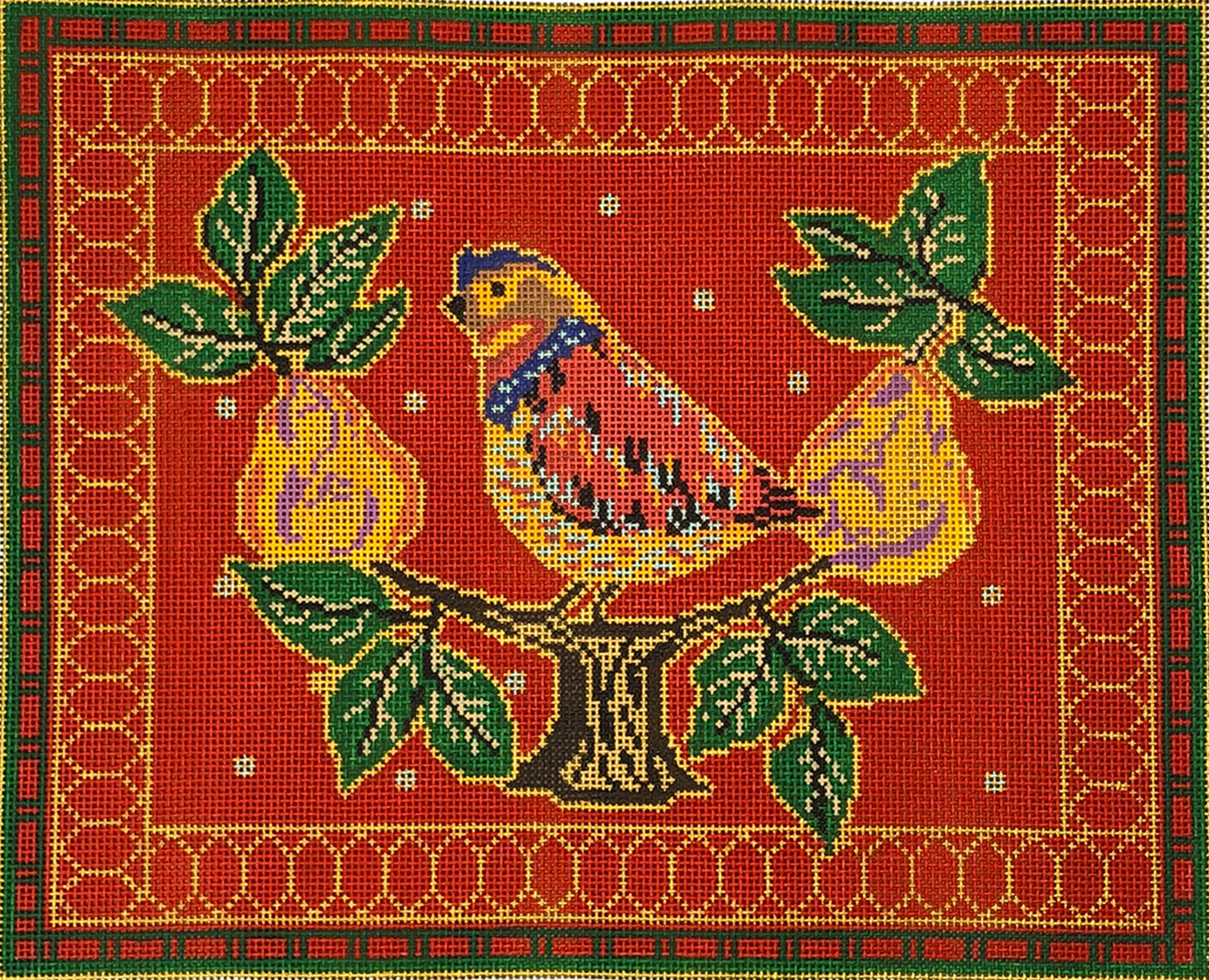 Needlepointus Partridge Pillow Christmas Needlepoint Wg12801