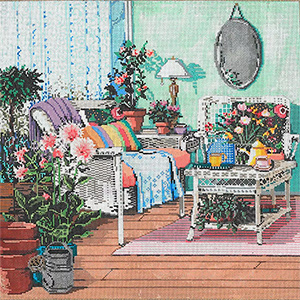 The Conservatory - Stitch Painted Needlepoint Canvas from Sandra Gilmore