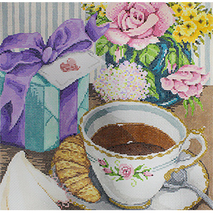 Oh, Lovely! - Stitch Painted Needlepoint Canvas from Sandra Gilmore