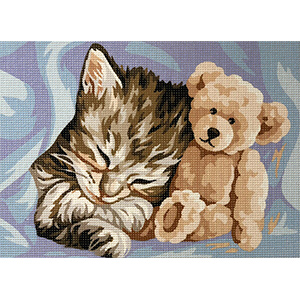 Royal Paris Needlepoint Kitten & Teddy Canvas