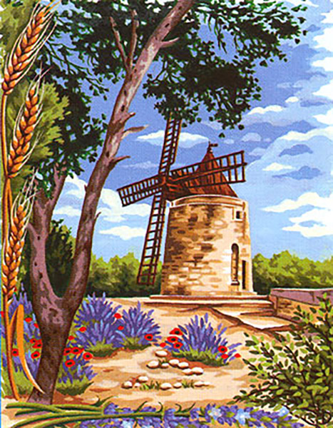 Margot Creations de Paris Needlepoint - Fontvielle Le Moulin d'Alphonse Daudet (Fontvielle, the Windmill by Alphonse Daudet)