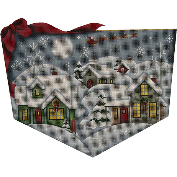 Christmas Eve Hand Painted Stocking Topper Canvas from Rebecca Wood