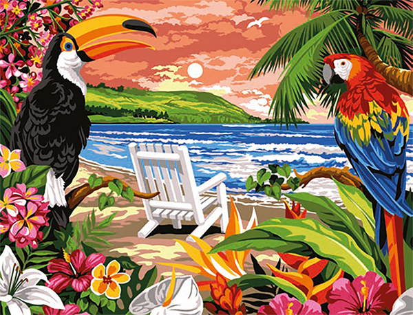 Margot Creations de Paris Needlepoint - Plage Tropicale (Tropical Beach)