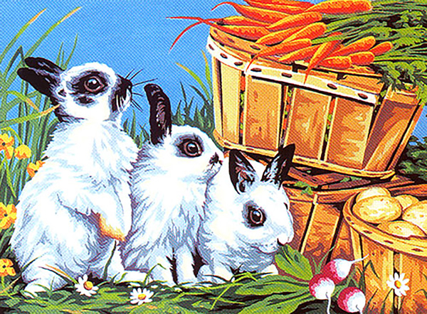 Margot Creations de Paris Needlepoint (Petits Lapins) Little Rabbits Medium Canvas