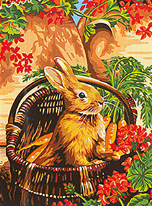 Margot Creations de Paris Needlepoint (Oh! Le Coquin) Rascally Rabbit Medium Canvas