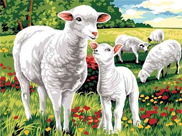 Margot Creations de Paris Needlepoint - Mouton au Champ (Sheep in the Pasture)