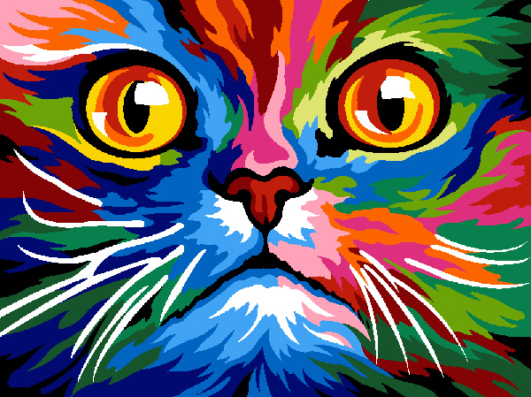 Margot Creations de Paris Needlepoint - Color Cat Face