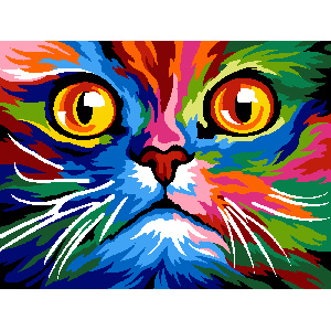 Margot Creations de Paris Needlepoint - Color Cat Face
