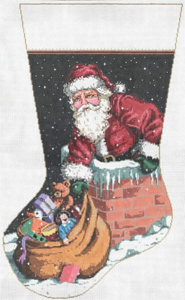 Up on the Roof - Stitch Painted Needlepoint Canvas from Sandra Gilmore
