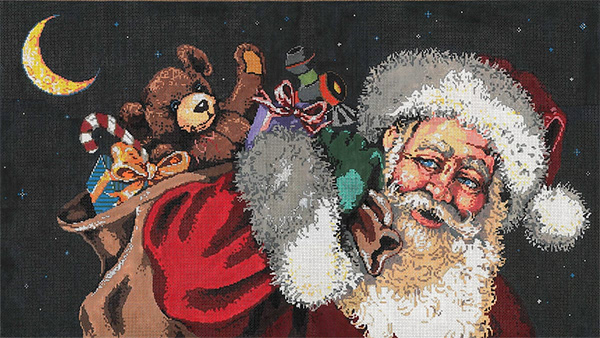 Glad Tidings - Stitch Painted Needlepoint Canvas from Sandra Gilmore