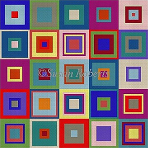 Susan Roberts Needlepoint Designs - Hand-painted Canvas - Color Blocks