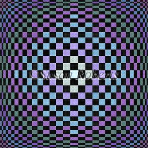 Checker Illusions Hand Painted Canvas by Susan Roberts