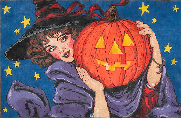 Peek-A-Boo - Stitch Painted Needlepoint Canvas from Sandra Gilmore