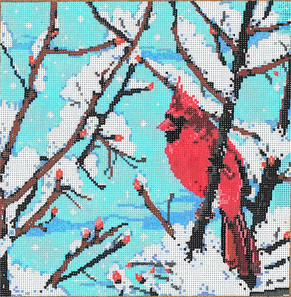 Winter Jewel - Stitch Painted Needlepoint Canvas from Sandra Gilmore