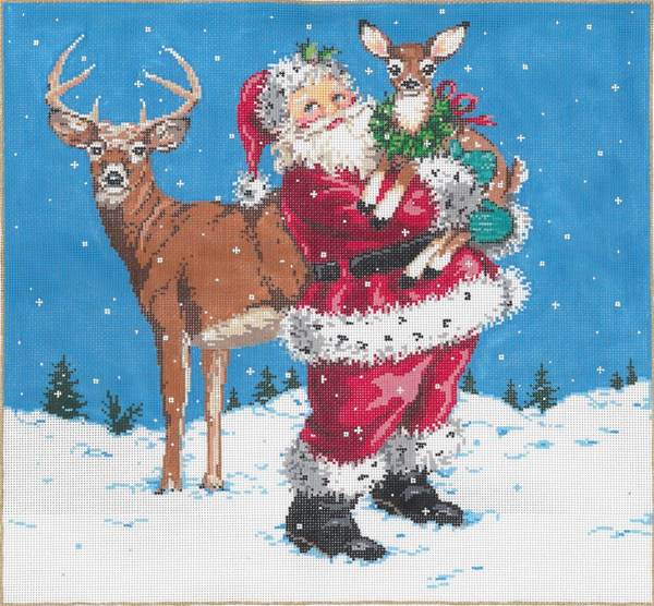 Oh, Deer - Stitch Painted Needlepoint Canvas from Sandra Gilmore