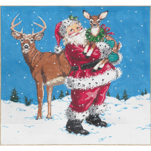 Oh, Deer - Stitch Painted Needlepoint Canvas from Sandra Gilmore
