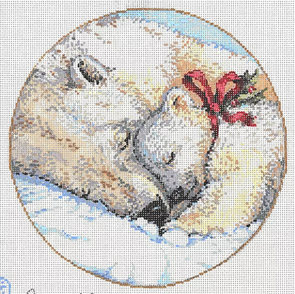 Cuddle - Stitch Painted Needlepoint Canvas from Sandra Gilmore