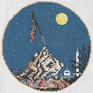 WWII Ornament - Stitch Painted Needlepoint Canvas