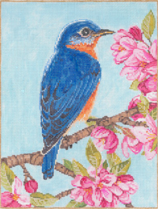 Bluebird - Stitch Painted Needlepoint Canvas from Sandra Gilmore