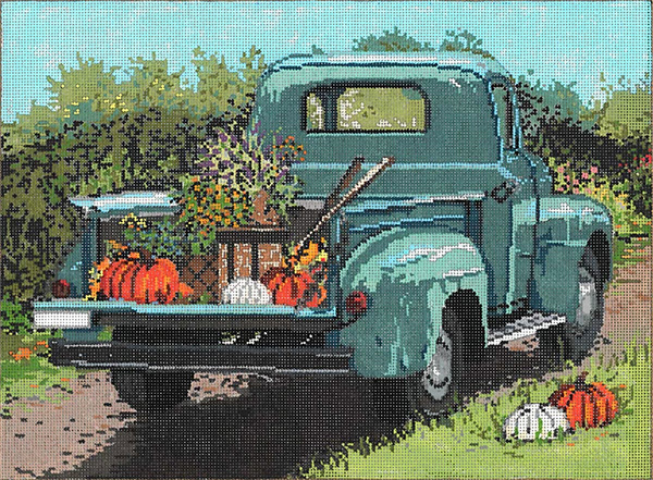 Country Road - Stitch Painted Needlepoint Canvas from Sandra Gilmore