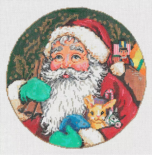 Bag of Fun Ornament - Stitch Painted Needlepoint Canvas