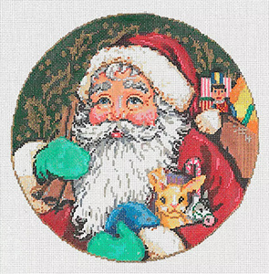 Bag of Fun Ornament - Stitch Painted Needlepoint Canvas