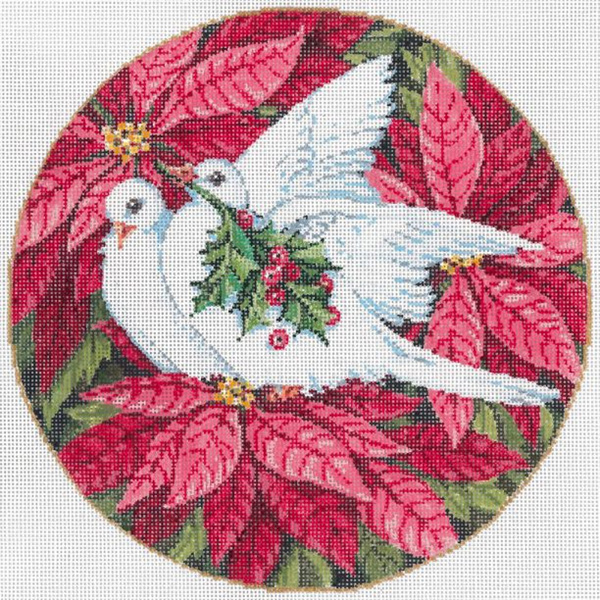 Gentle Pair - Stitch Painted Needlepoint Canvas from Sandra Gilmore