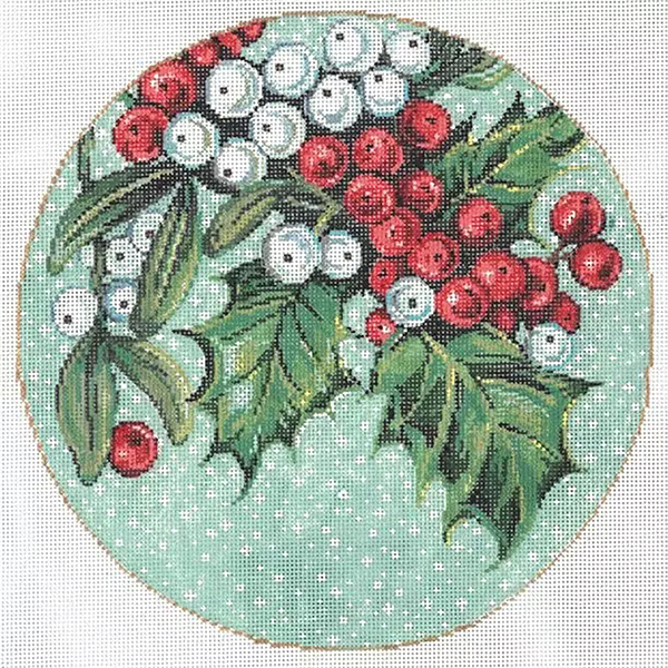 Berries - Stitch Painted Needlepoint Canvas from Sandra Gilmore