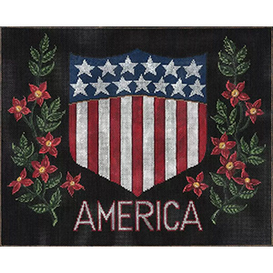 America - Stitch Painted Needlepoint Canvas from Sandra Gilmore