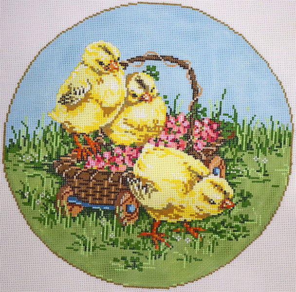 3 Tweeties - Stitch Painted Needlepoint Canvas from Sandra Gilmore