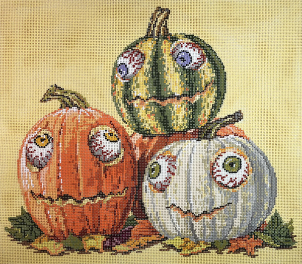 Googly Eyes - Stitch Painted Needlepoint Canvas from Sandra Gilmore