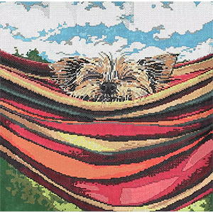 Hammock Heaven - Stitch Painted Needlepoint Canvas from Sandra Gilmore