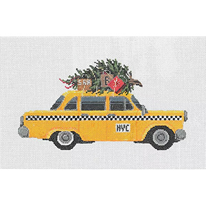 NYC Taxi - Stitch Painted Needlepoint Canvas from Sandra Gilmore