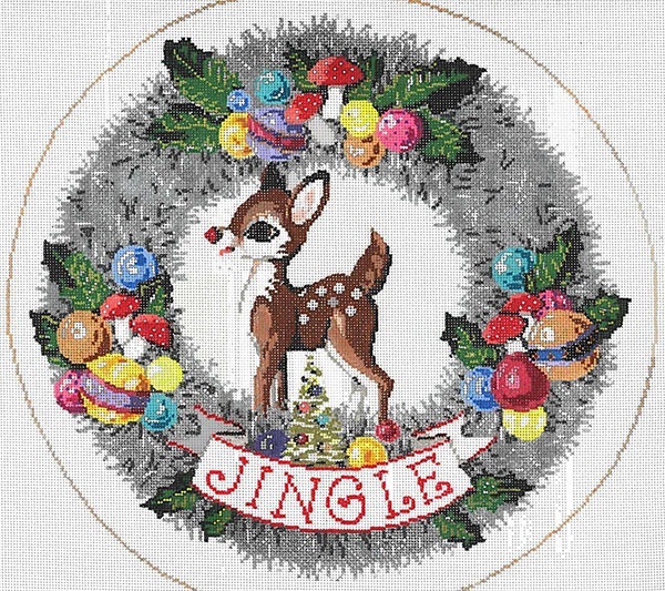 Jingle - Stitch Painted Needlepoint Canvas