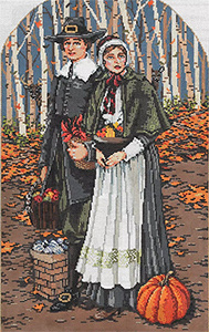 Plymouth - Stitch Painted Needlepoint Canvas from Sandra Gilmore