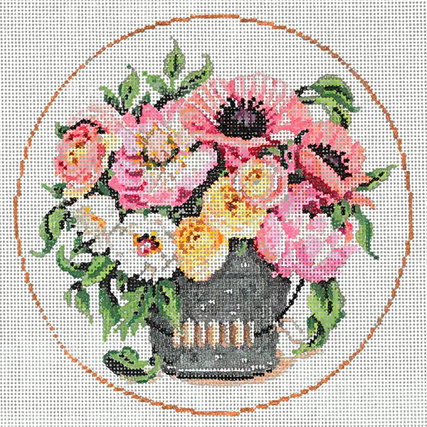Bevy of Buds - Stitch Painted Needlepoint Canvas from Sandra Gilmore