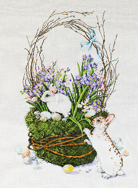 Colors of Spring - Stitch Painted Needlepoint Canvas from Sandra Gilmore