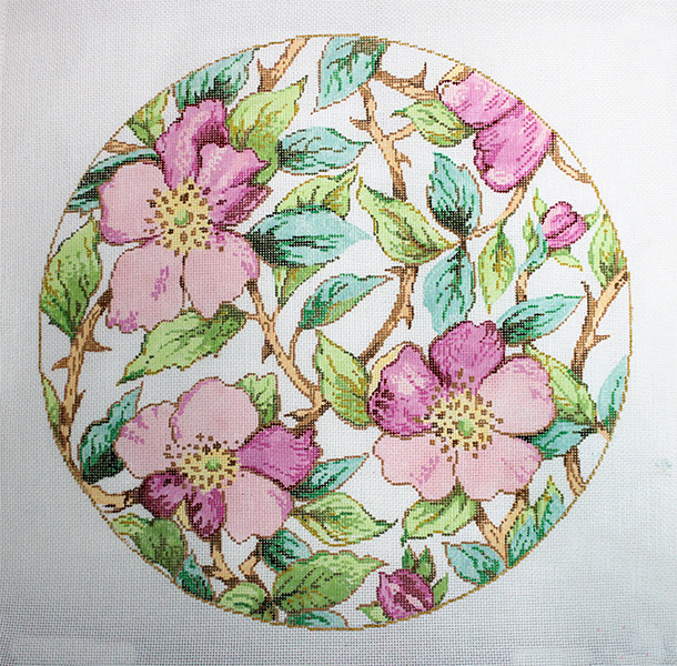Blossoms - Stitch Painted Needlepoint Canvas from Sandra Gilmore
